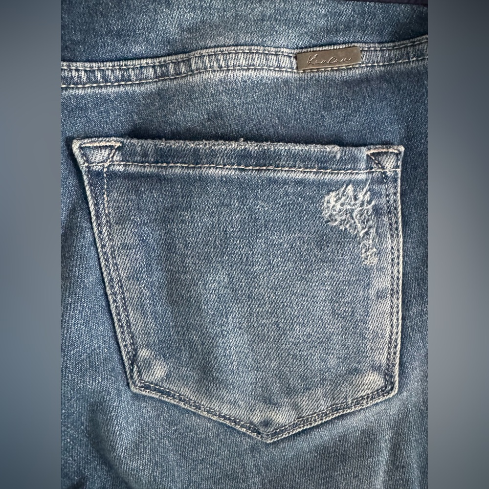 Women's KanCan for Pink Blush Maternity Jeans Distressed Frayed - Picture 5 of 7